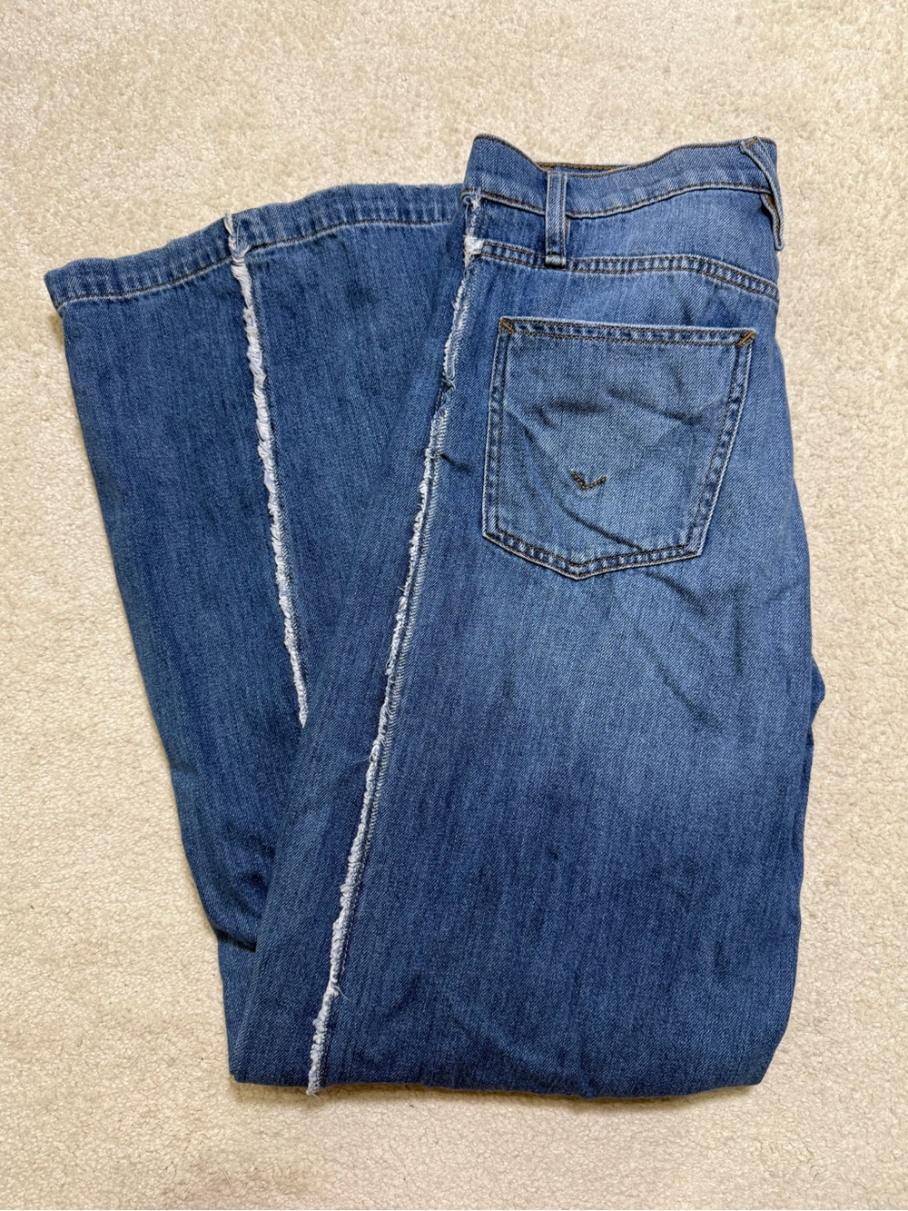 Hudson Jodie Loose Fit Wide Leg Denim Jean With Frayed Seams Unravel Size 29 8 - Picture 5 of 12